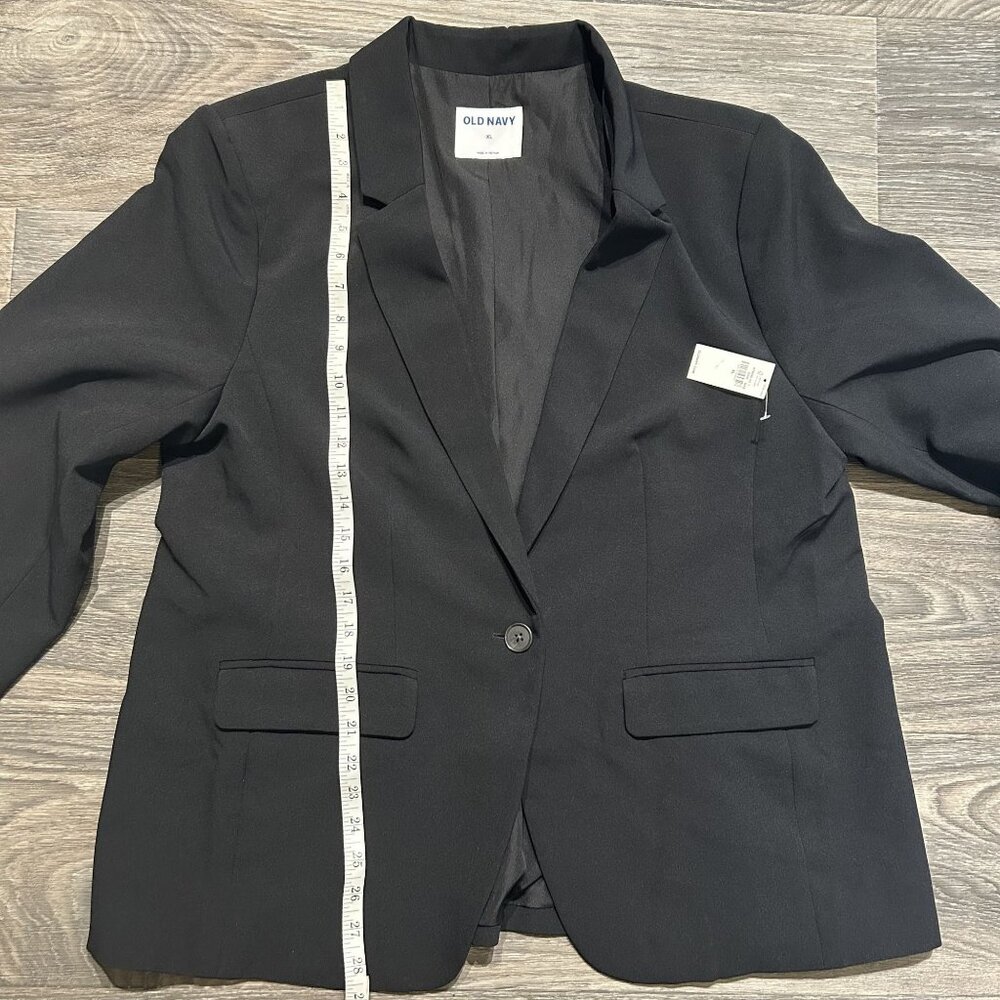 NWT Old Navy Pixie Blazer Size XL Black Tailored Fit Single One Button Closure - Picture 4 of 14